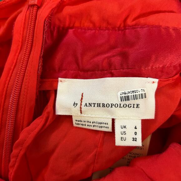 Anthropologie Red Plisse Halter Open Back Jumpsuit Womens 0 Wide Leg Holidays - Picture 3 of 8